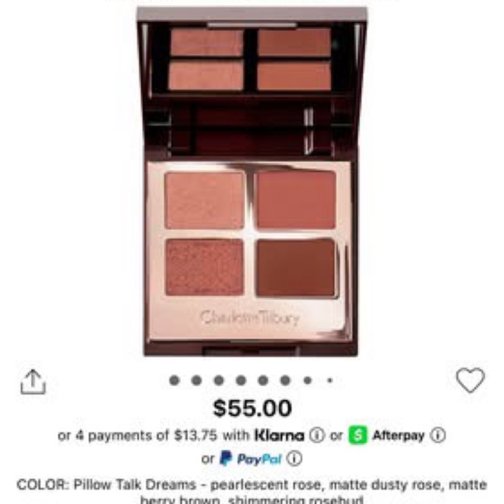 Charlotte Tilbury pillow talk dreams eye shadow pallet